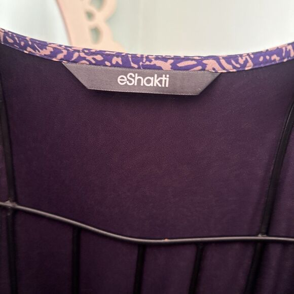 Eshakti Dress 18 White Geometric Midi Button Front Poly Garden - Picture 3 of 7